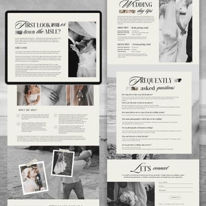 Wedding Photography Guide Canva Website Template with Content, Canva Website, , Wedding Photography Welcome Guide, Photography Pricing Guide image 4