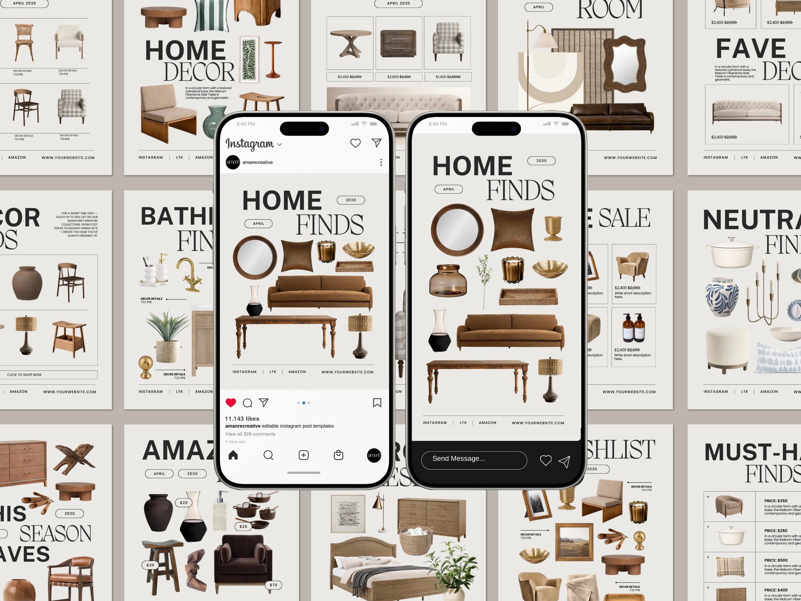 40 Editable LTK Home Finds Canva Templates | Instagram Posts & Stories ...