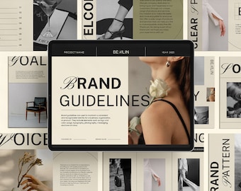 Brand Guidelines Canva Template, Brand Identity Guidelines,  Brand Style Guide Template, Brand Manual, Brand Guide, Brandbook Canva Template