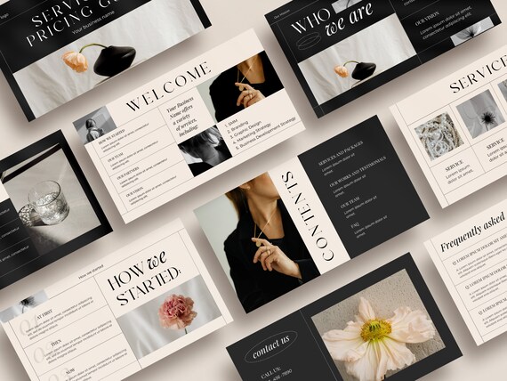 Modern Services & Pricing Guide Canva Template | 26-Page Editable Business Brochure | Professional Service and Price List Design