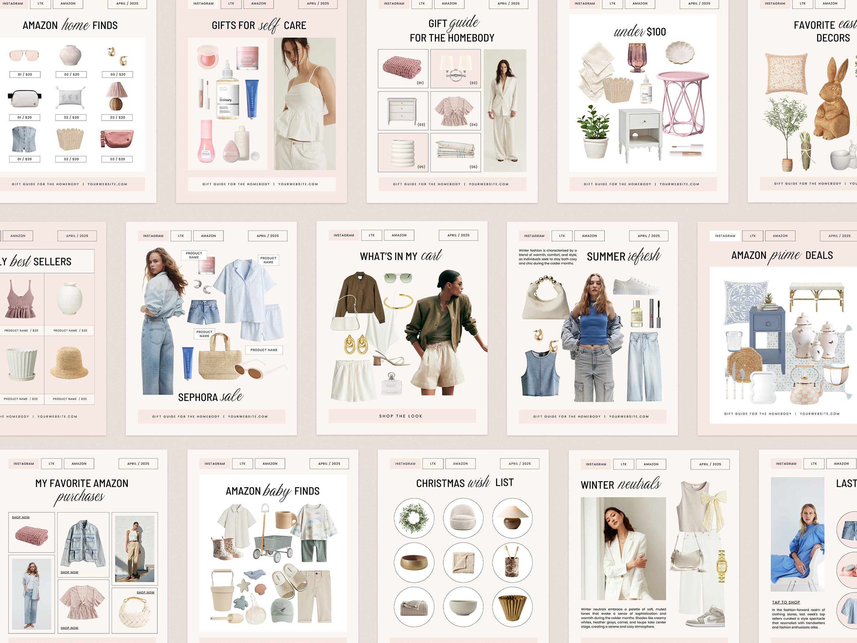 20 Editable LTK Instagram Post Templates | Fashion and Home Decor Gift ...