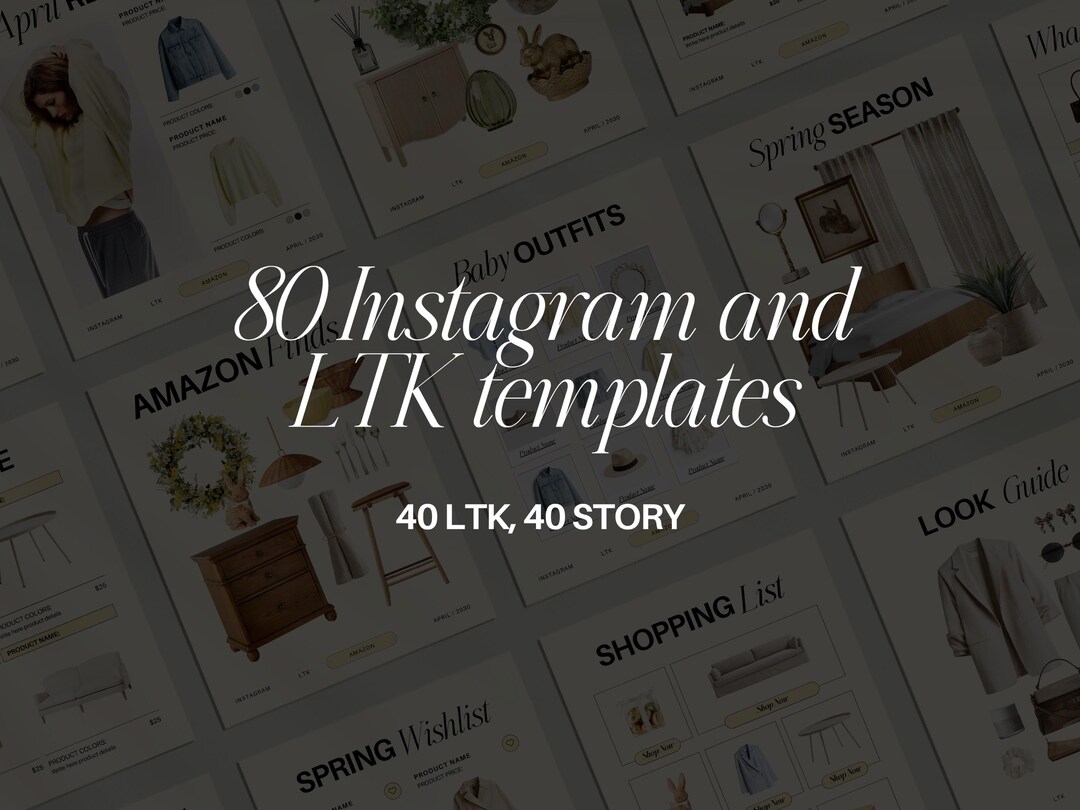 80 Editable LTK Instagram Canva Templates & Stories Bundle | Influencer ...