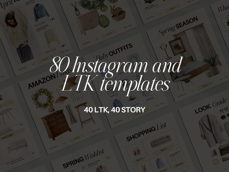 80 Editable LTK Instagram Canva Templates & Stories Bundle | Influencer ...