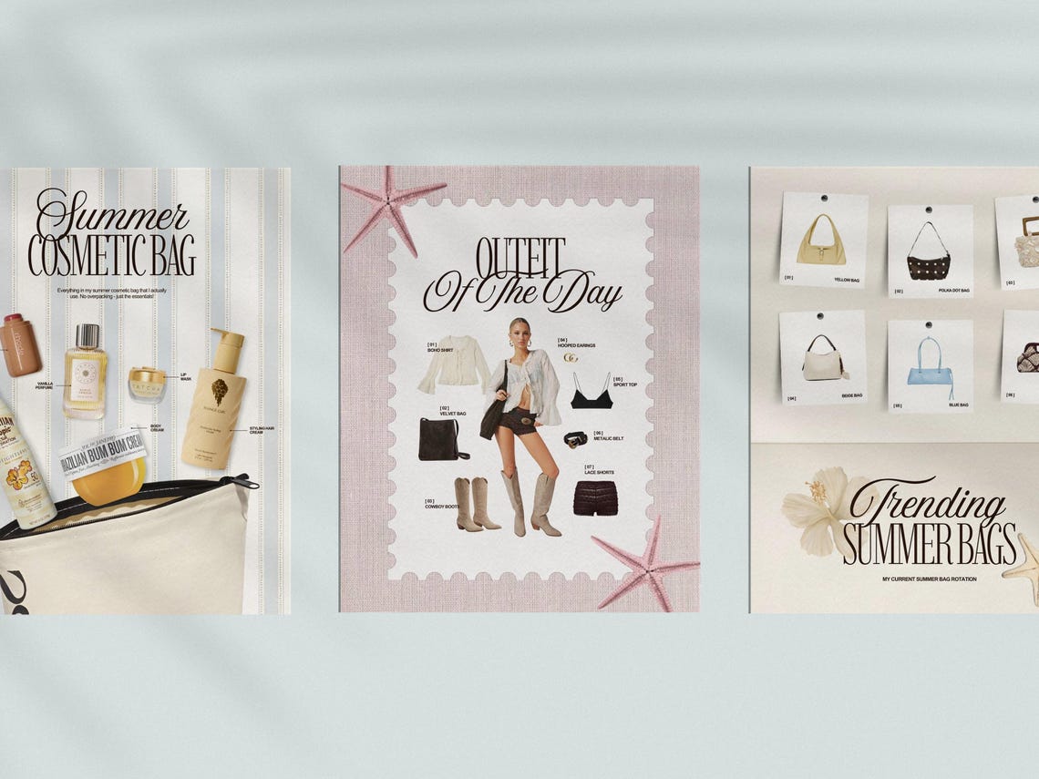 40 Editable LTK Summer Canva Templates | 20 Instagram Posts + 20 ...