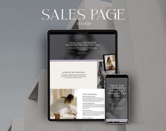 Showit Sales Page Template, Sales Page Website, Showit Template, Showit Website Template, Online Course Sales Funnel, Courses Landing Page