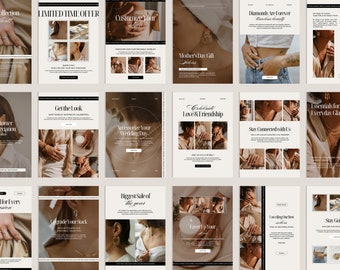 Jewelry Email Canva Template, Email Newsletter, Product Email Template, Beauty Email Template,Welcome Email, Canva Email Marketing Template