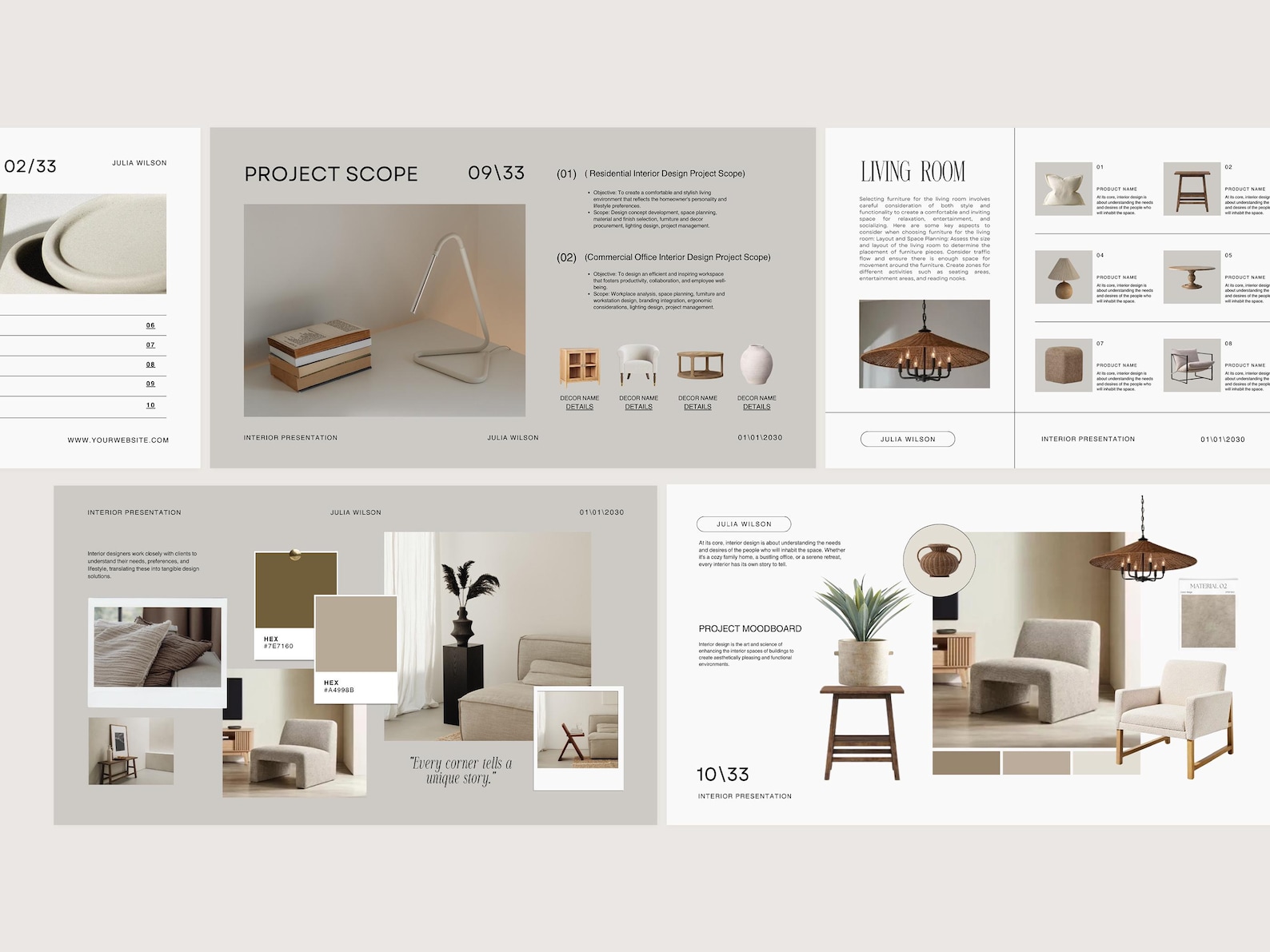 Interior Design Presentation Canva Template, Interior Designer Client ...