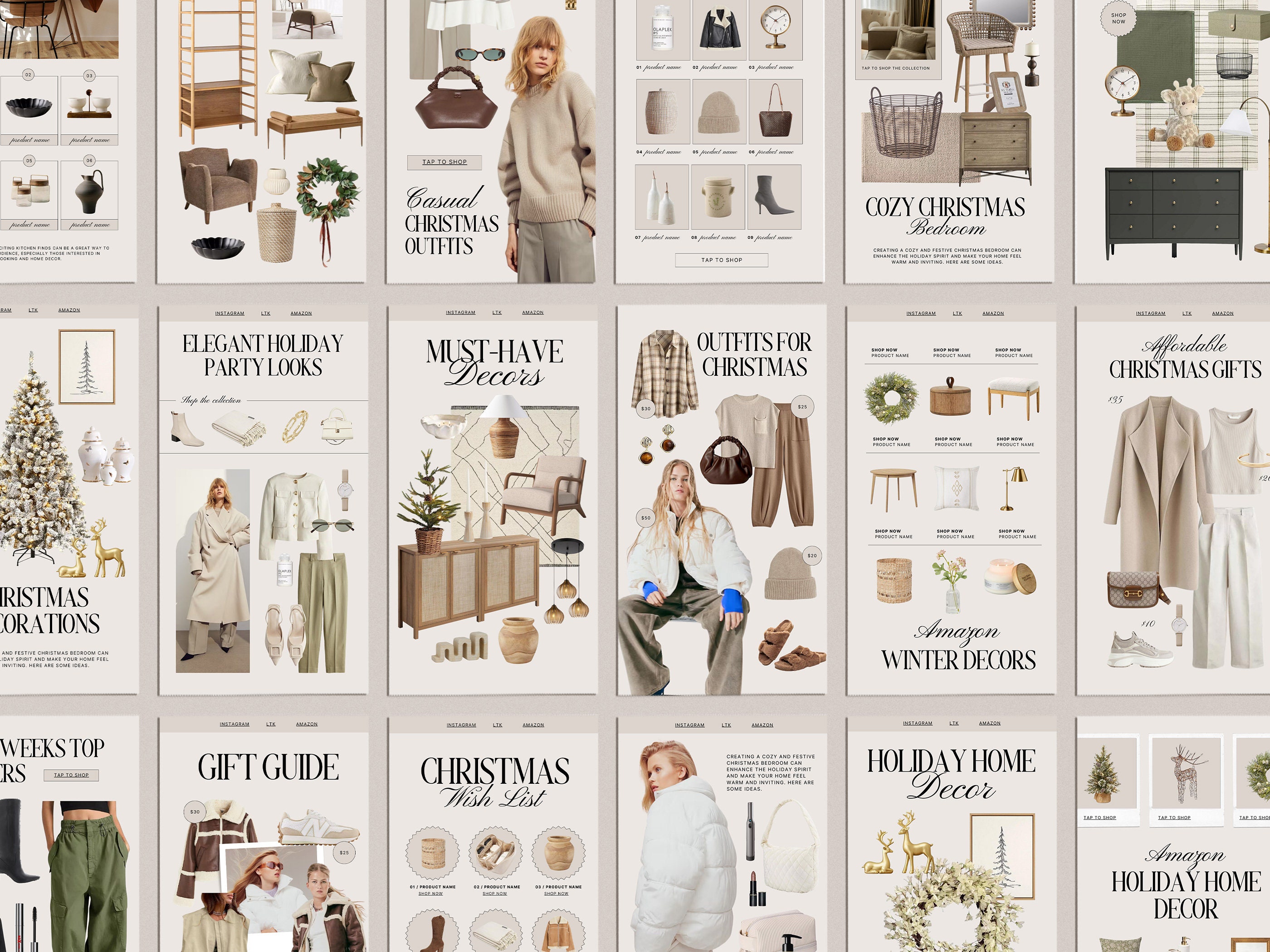 40 Christmas LTK Instagram Story Canva Template, Editable Canva ...