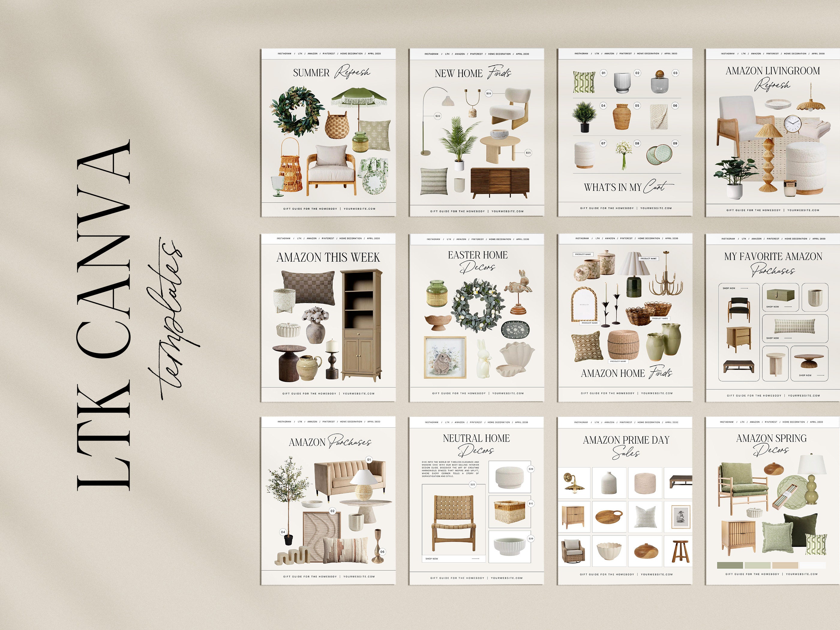 20 Editable LTK Instagram Canva Templates | Home Decor & Interior ...