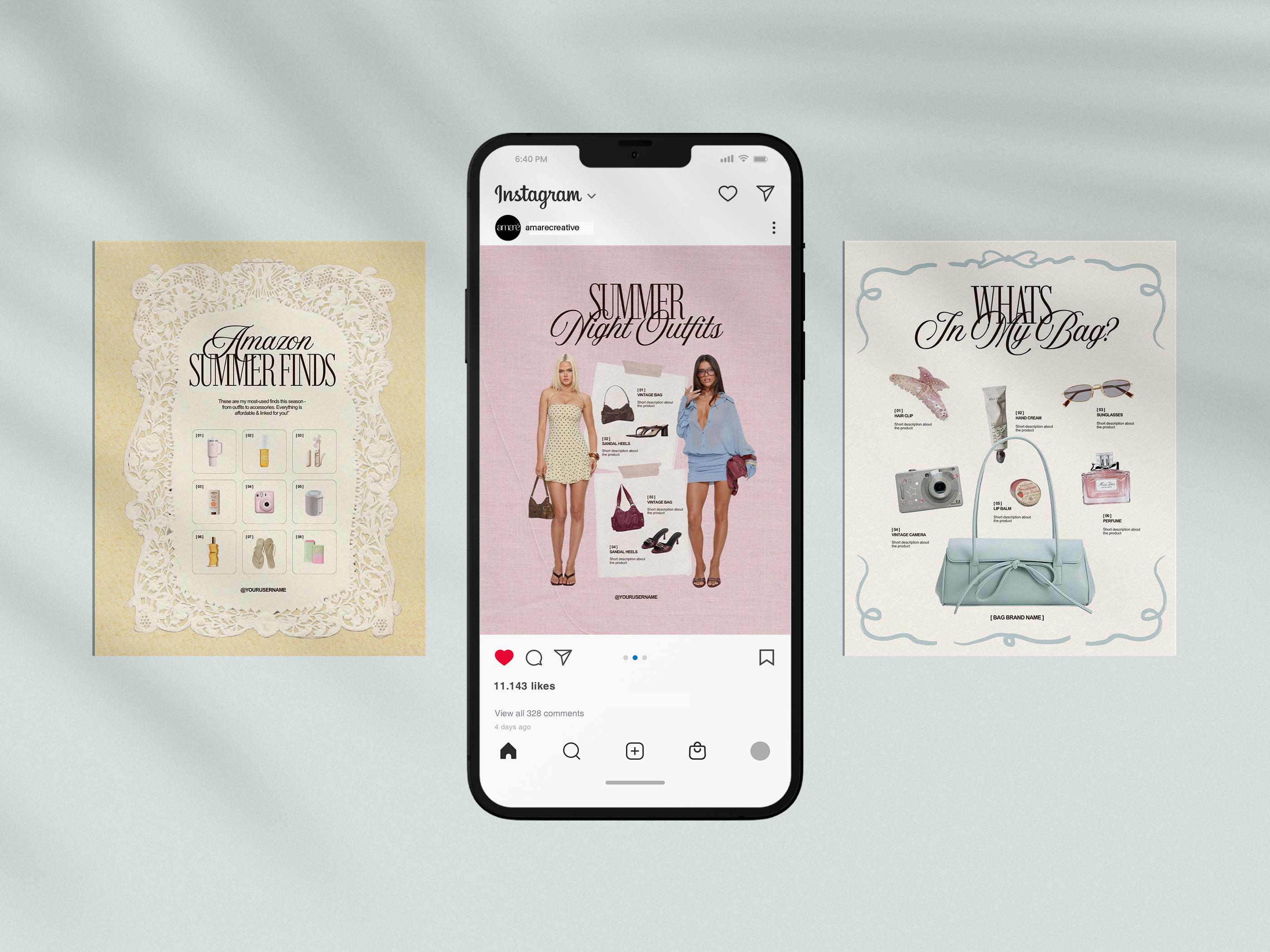 40 Editable LTK Summer Canva Templates | 20 Instagram Posts + 20 ...