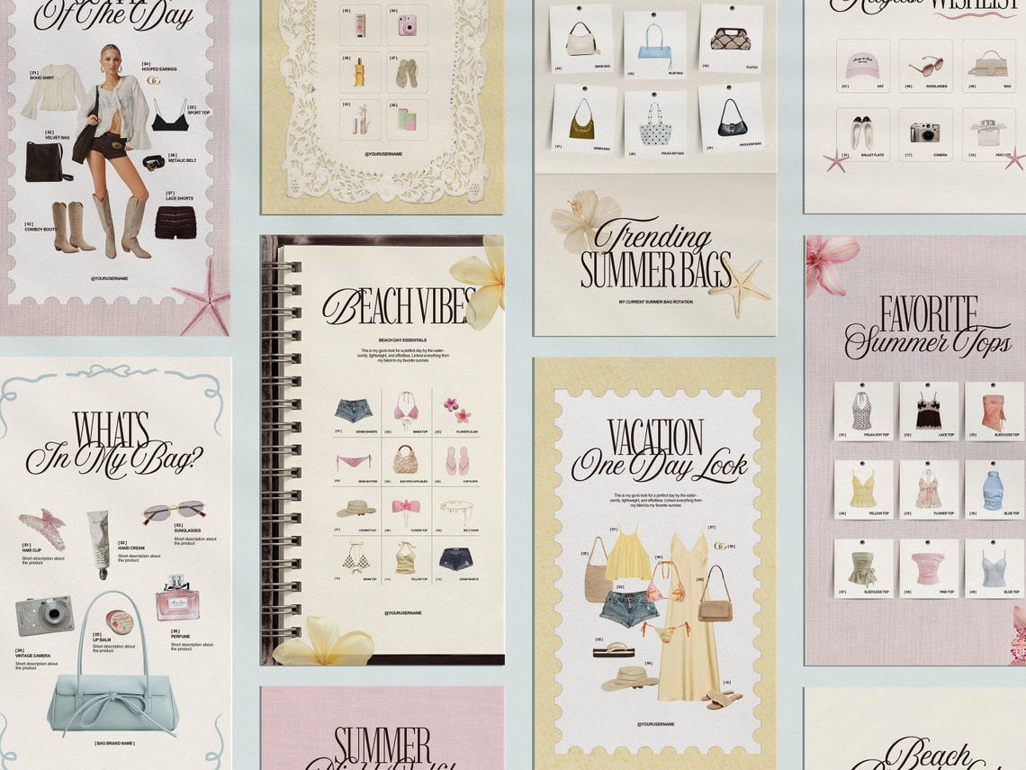 40 Editable LTK Summer Canva Templates | 20 Instagram Posts + 20 ...