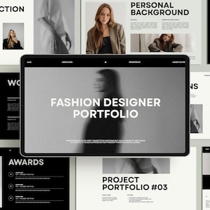 Modelo de Portfólio de 20 Páginas do Canva | Apresentação Editável para Designers de Moda para Criativos e Agências | Mostra de Trabalhos, Biografia e Estudos de Caso
