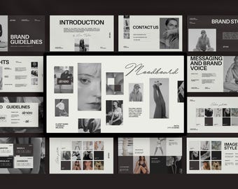 Brand Guidelines Canva Template with Prewritten Content, Brand Identity Guidelines, Brand Style Guide Manual, Brand book Template, Branding