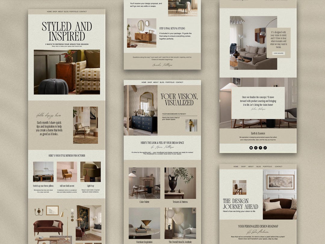 5 Editable Flodesk Email Templates | Interior Design Welcome ...