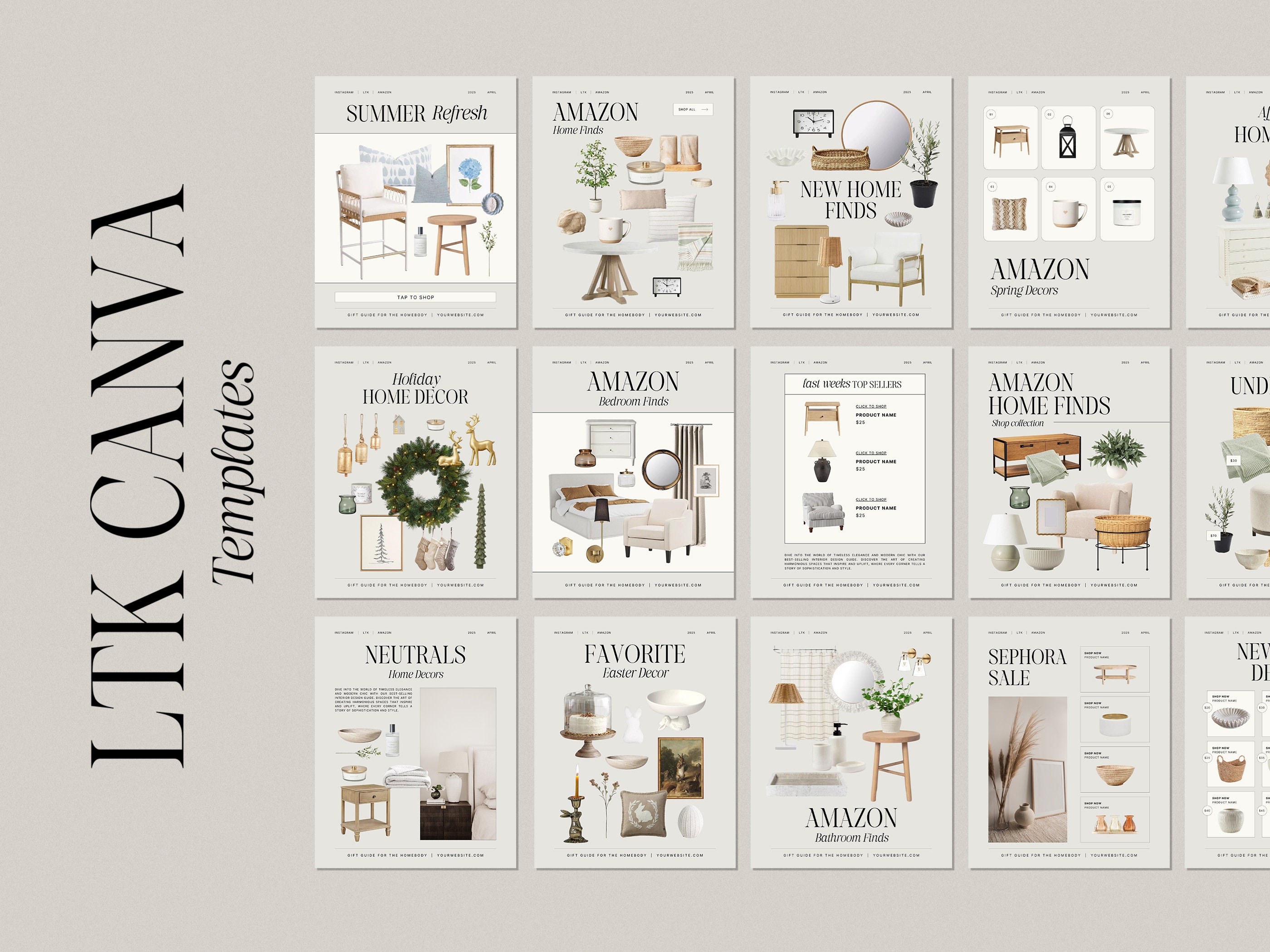 40 LTK Instagram Canva Template Bundle, Gift Guide LTK Template, IG ...
