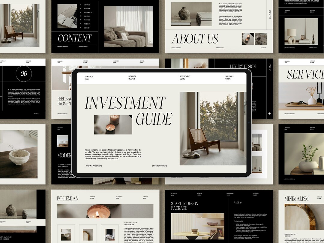 Interior Design Investment Guide Canva Template With Photos, Interior ...