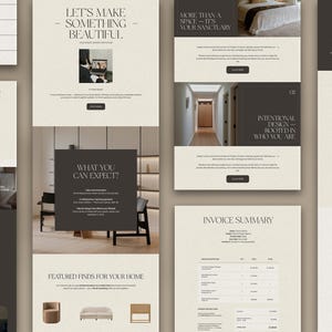 5 Editable Flodesk Email Templates | Interior Design Welcome & Moodboard Emails | Customizable Client Email Kit with Canva Graphics