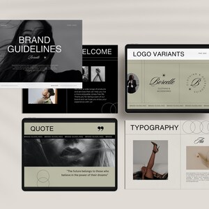 May include: Brand guidelines for Borcelle Clothing & Accessories. The document includes a quote, "The future belongs to those who believe in the power of their dreams."  The document also includes a logo variant with a star and the text "Borcelle Clothing & Accessories". The typography section features the word "Na" in a circular font.