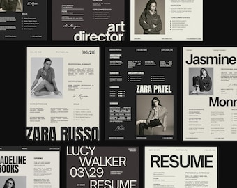 Resume Canva Template Kit | 10 Professional and Modern Editable Resume Layout for Designers, Creatives, Marketers & Professionals, CV Bundle