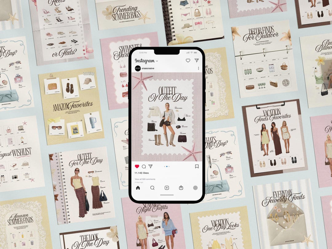 40 Editable LTK Summer Canva Templates | 20 Instagram Posts + 20 ...