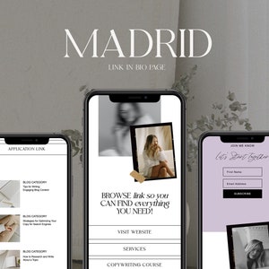 Showit Instagram Link-Vorlage, Showit Link In Bio Vorlage, Showit Vorlage, bearbeitbarer Instagram Link In Bio, Showit Landing Page Vorlage