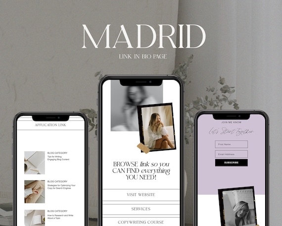Showit Instagram Links Template, Showit Link In Bio Template, Showit Template, Editable Instagram Link In Bio, Showit Landing Page Template