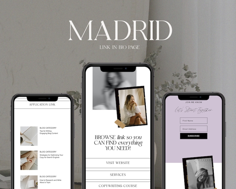 Showit Instagram Links Template, Showit Link In Bio Template, Showit Template,Editable Instagram Link In Bio, Showit Landing Page Template