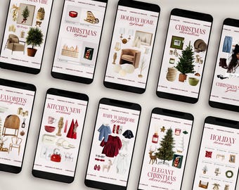 40 Christmas Instagram Story Canva Templates | LTK Gift Guide for Bloggers & Influencers | Holiday Promo and Product Roundups Kit