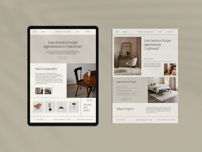 Canva Interior Design Email Template, Editable Canva Email Newsletter ...