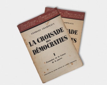 Vintage französisches Buch - La croisade des démocrates, volumen 1&2, Frankreich, 1941.