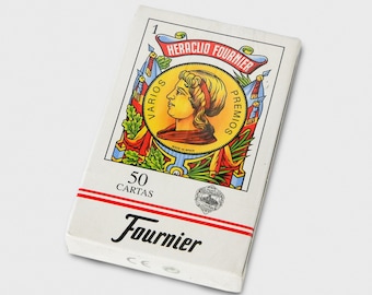 Vintage Heraclio Fournier Premium Playing Cards | Unopened Deck of 50 Cards in Original Packaging | Rare Collectible Playing Cards Deck