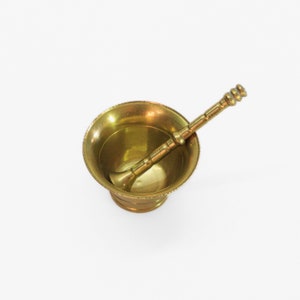 Vintage french mini bronze kitchen mortar.