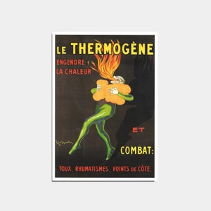 Cartão postal francês vintage Le Thermogene Engendre La Chaleur. Cartão postal art déco francês.