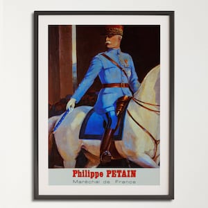 Cartolina francese d'epoca del maresciallo Pétain - Download digitale ad alta risoluzione - Arte storica