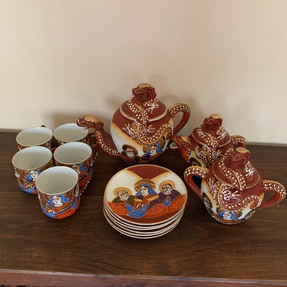 Vintage Japanese Hand-painted Nakasima Porcelain Coffee Set. - Etsy