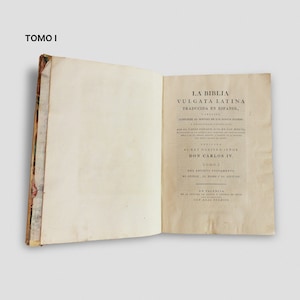 Antique 18th-Century Holy Bible Edition: Rare Latin Masterpiece with Spanish Translation | La Biblia Vulgata Latina, 1750