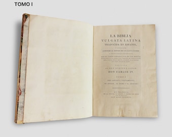 Antique 18th-Century Holy Bible Edition: Rare Latin Masterpiece with Spanish Translation | La Biblia Vulgata Latina, 1750