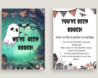 Halloween You've Been Booed Sign, You've Been Booed Print, You've Been Booed Halloween Game, Halloween Game, Printable Booed Sign, Boo'd