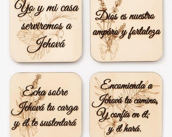 Aimants en bois avec versets bibliques gravés | Décoration chrétienne faite main | Cadeau inspiré de la foi