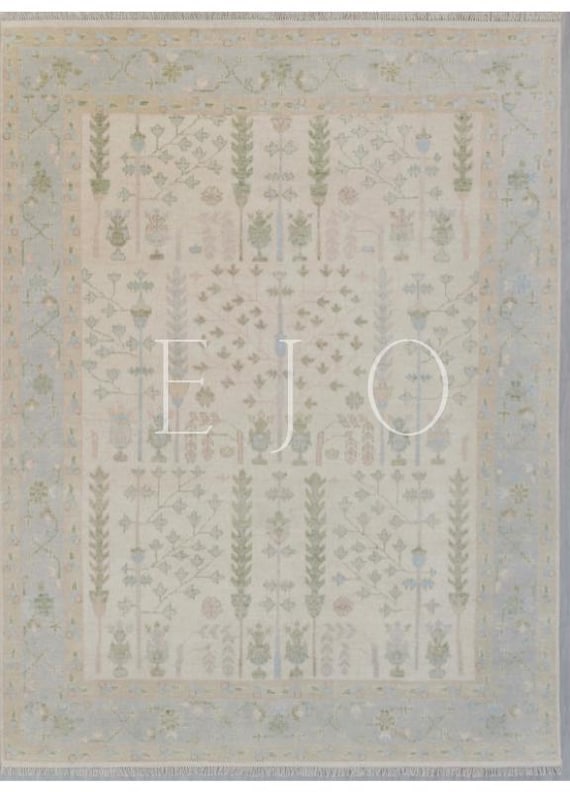 Modern Oushak Rug, Nursery Rug, Handmade Rug, Living Room Rug, Dining Room Rug, Grandmillenial Rug, Traditional Home, Wool Rug, Heirloom Rug