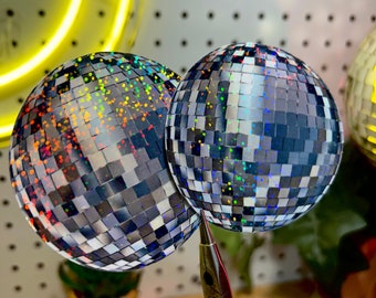 Disco Ball Holographic Sticker, Waterproof Stickers, 3” Disco Ball Vinyl Sticker, Weatherproof Retro Sticker, Disco Decal, Handmade Sticker