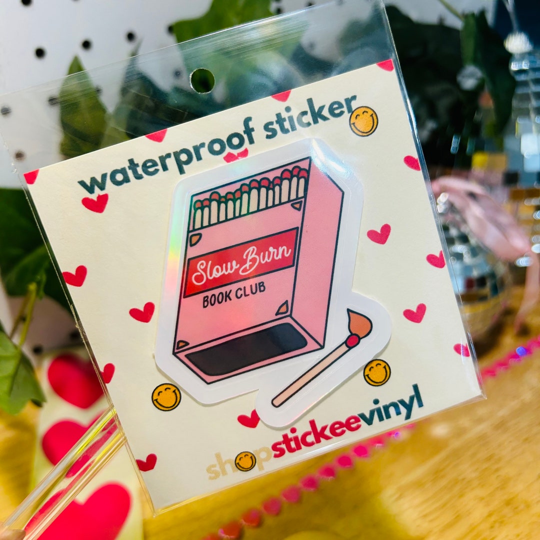 Slow Burn Book Sticker, Waterproof Permanent Sticker, Retro Cake ...