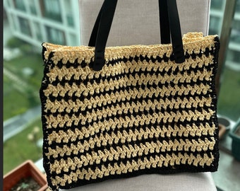 Sac de plage de luxe / 2023 Designer Raphia Straw Tote / Sacs tissés d'été de mode / Sac à main de plage d'été / Tout nouveau sac de luxe / Fourre-tout d'été