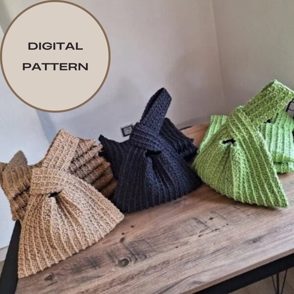 Raffia Knot Bag Pattern, Crochet Raffia Handbag Pattern, Summer Wrist Bag Pattern, Minimal Straw Bag Pattern, Handcrafted Pouch Purse