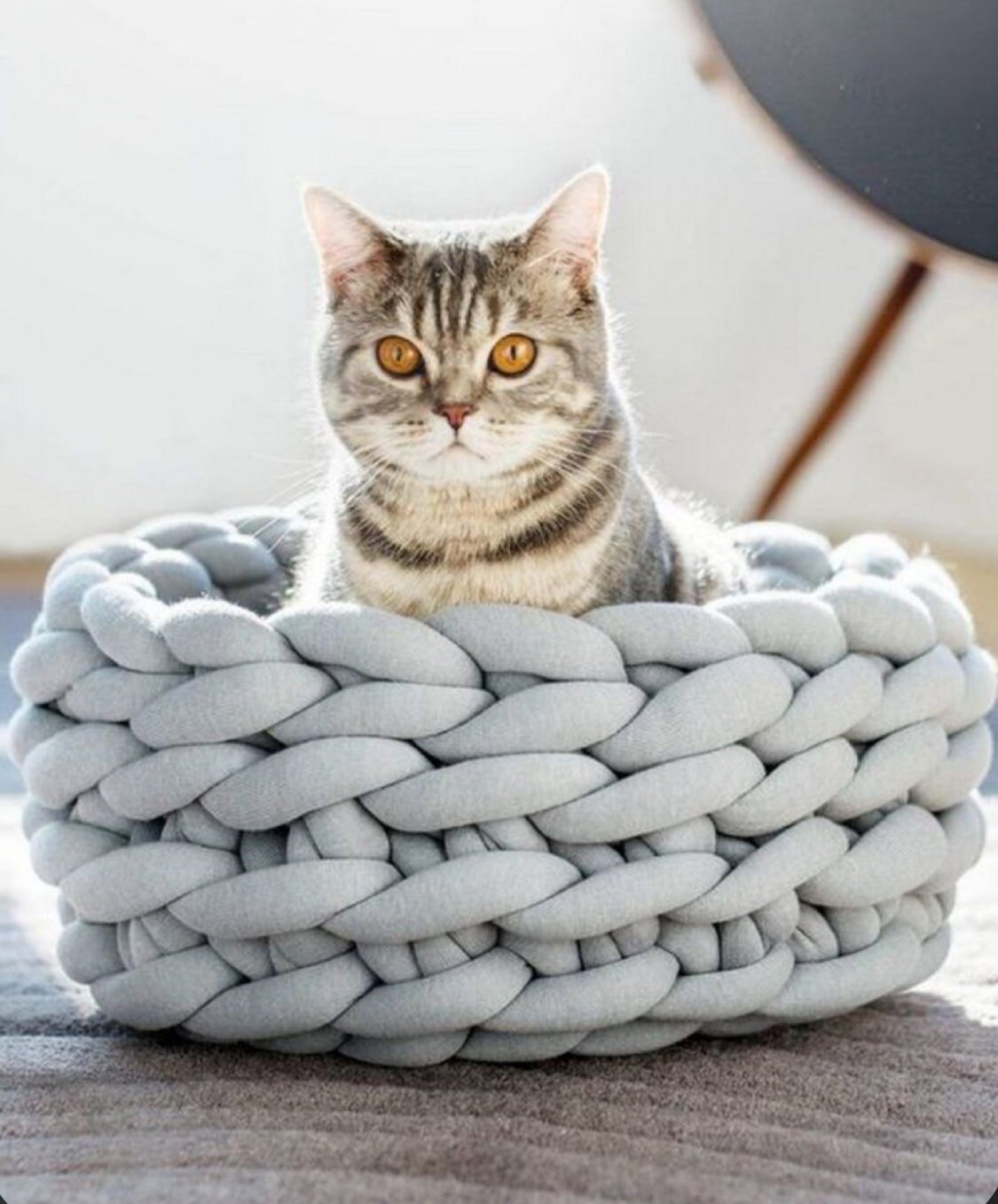 Pet Bed Video Tutorial & Written Knitting Pattern Chunky Cat Pattern