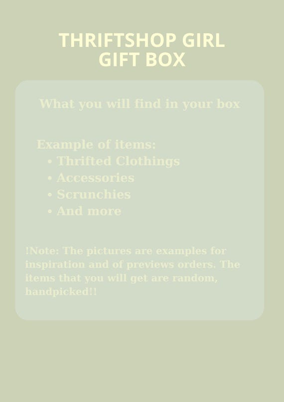 Thrift Shop Girl Aesthetic Gift Box | Second Hand Thrifted Clothes | Surprise Bundle | NiromeShop