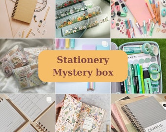 Stationery Mystery box. Gift Box. Scrapbook. Surprise Box. Stickers. Washi-tape, Cute Aesthetic. Craft Set. Birthday Box.