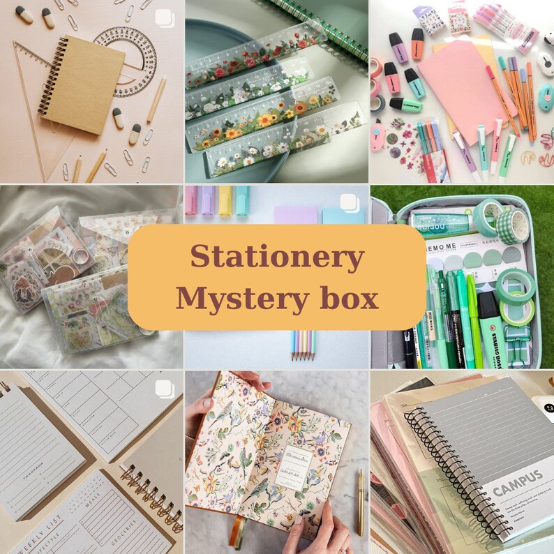 Stationery Mystery Box. Gift Box. Scrapbook. Surprise Box. Etsy
