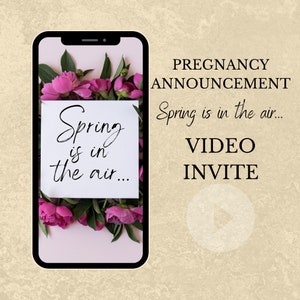 Spring Pregnancy Announcement Video, Pregnancy Reveal Video, Spring is in the air, Baby Announcement, Animated Video Announcement