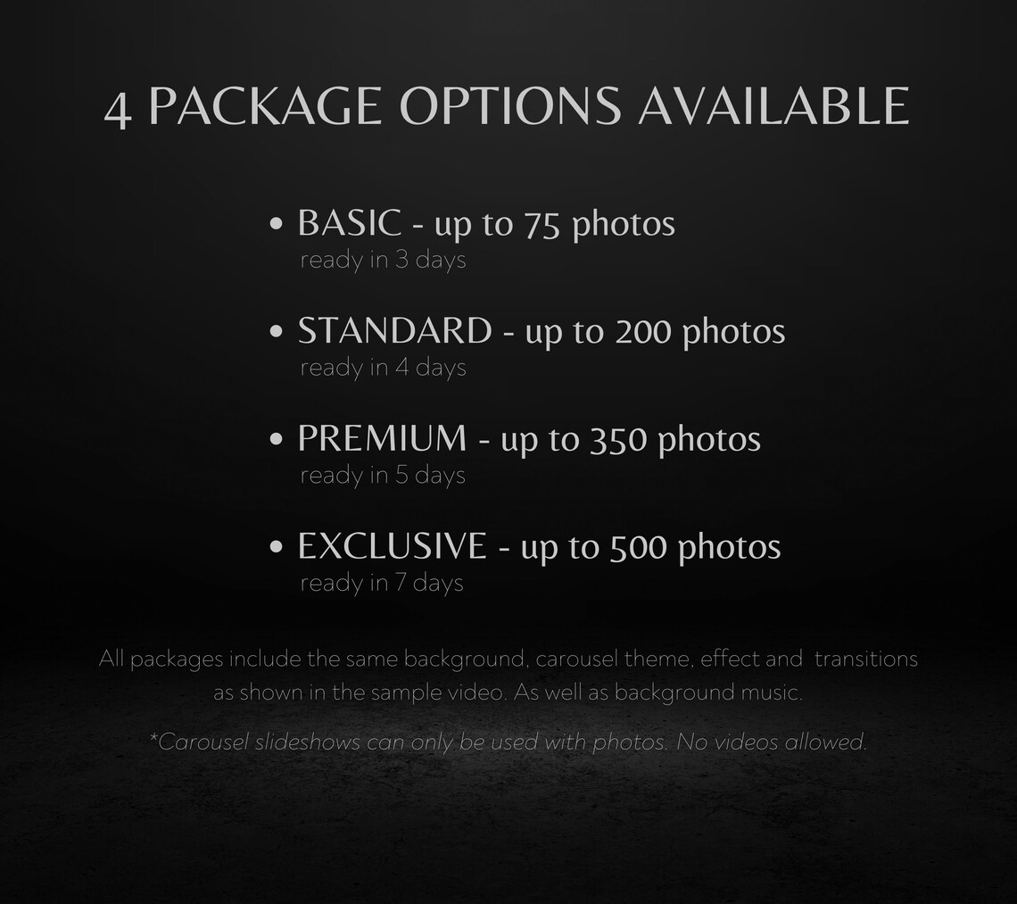 STANDARD Custom Photo Slideshow, Birthday Slideshow, Carousel Photo Slideshow, Picture Slideshow